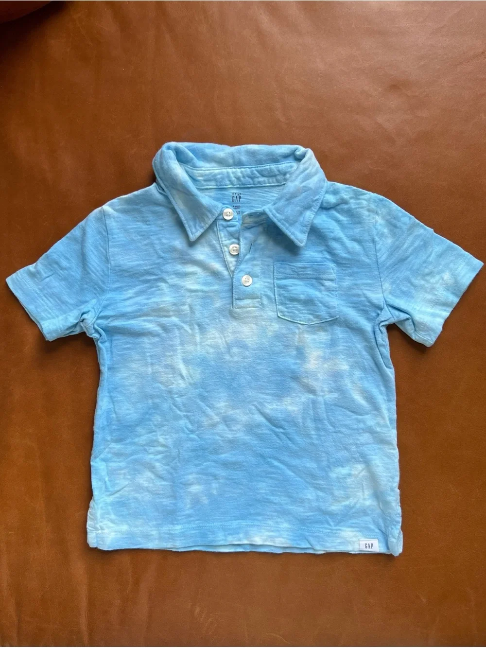 GAP Kids Bleached Blue 100% Cotton Soft Polo, 3T